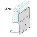 Уплотнитель для стекла душевой кабины, Ч-образный, 6 мм