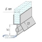 Нижний уплотнитель для 5-6 мм стекла душевой