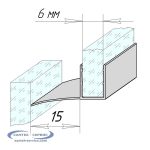 Уплотнитель для 5-6 мм стекла душевой кабины F-образный
