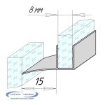 Уплотнитель для 8 мм стекла душевой кабины, F-образный