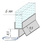Уплотнитель для 6 мм стекла. Лепесток 8,5 мм